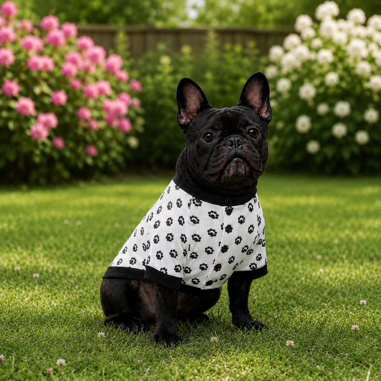 Flauschiges Hundeshirt mit Allover-Druck