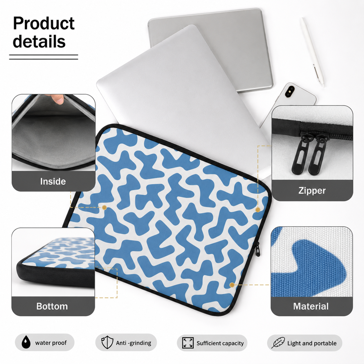 Tragbare Laptop-Hülle 10 Zoll – Stylisches Design