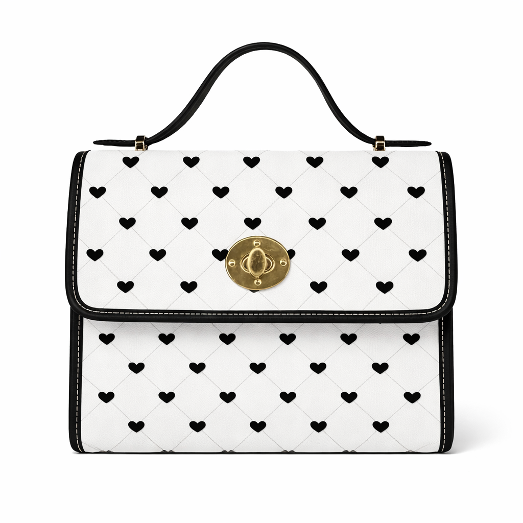 Elegante Damenhandtasche mit Herzmuster