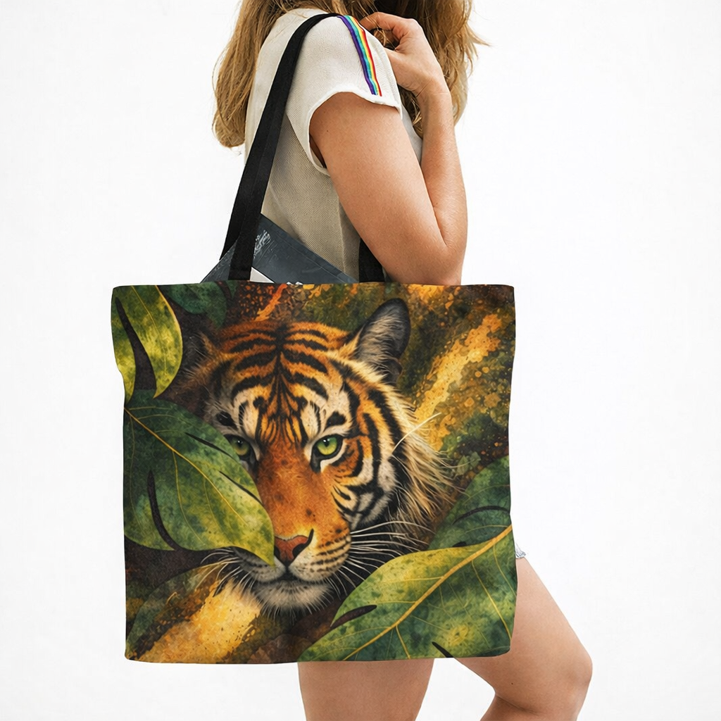 Tiger Jungle Stofftasche – Groß (Modell 1699)