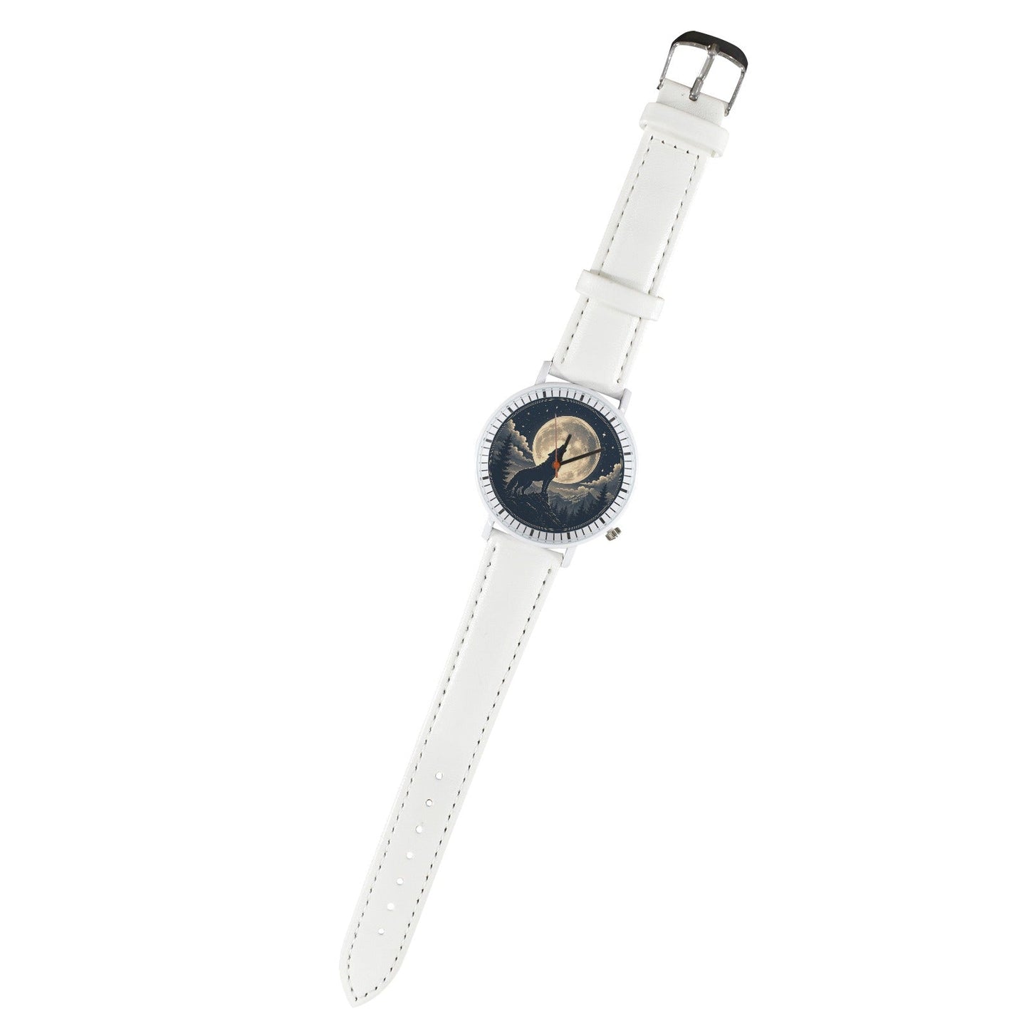 Unisex Uhr mit Lederarmband – Wolf & Mond Design