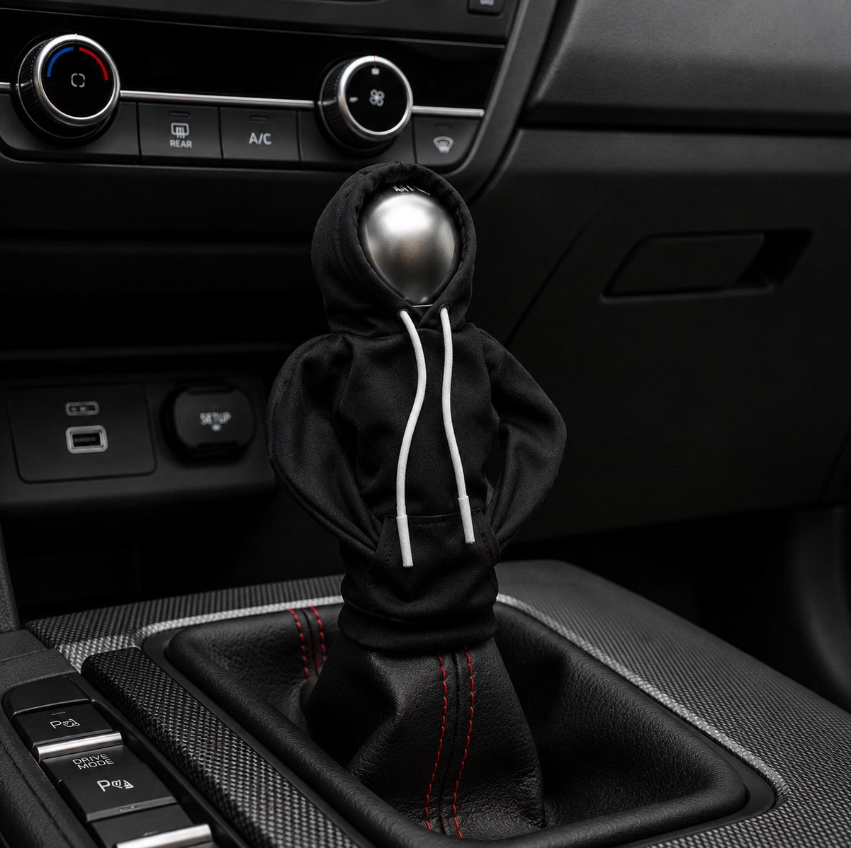 Auto Schaltknauf Hoodie Weiß