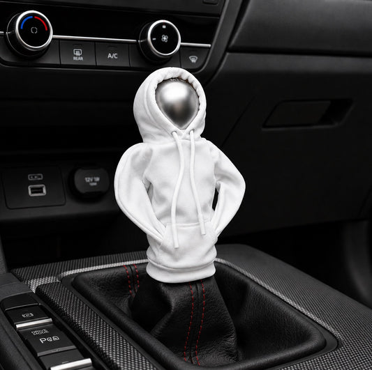 Auto Schaltknauf Hoodie Weiß