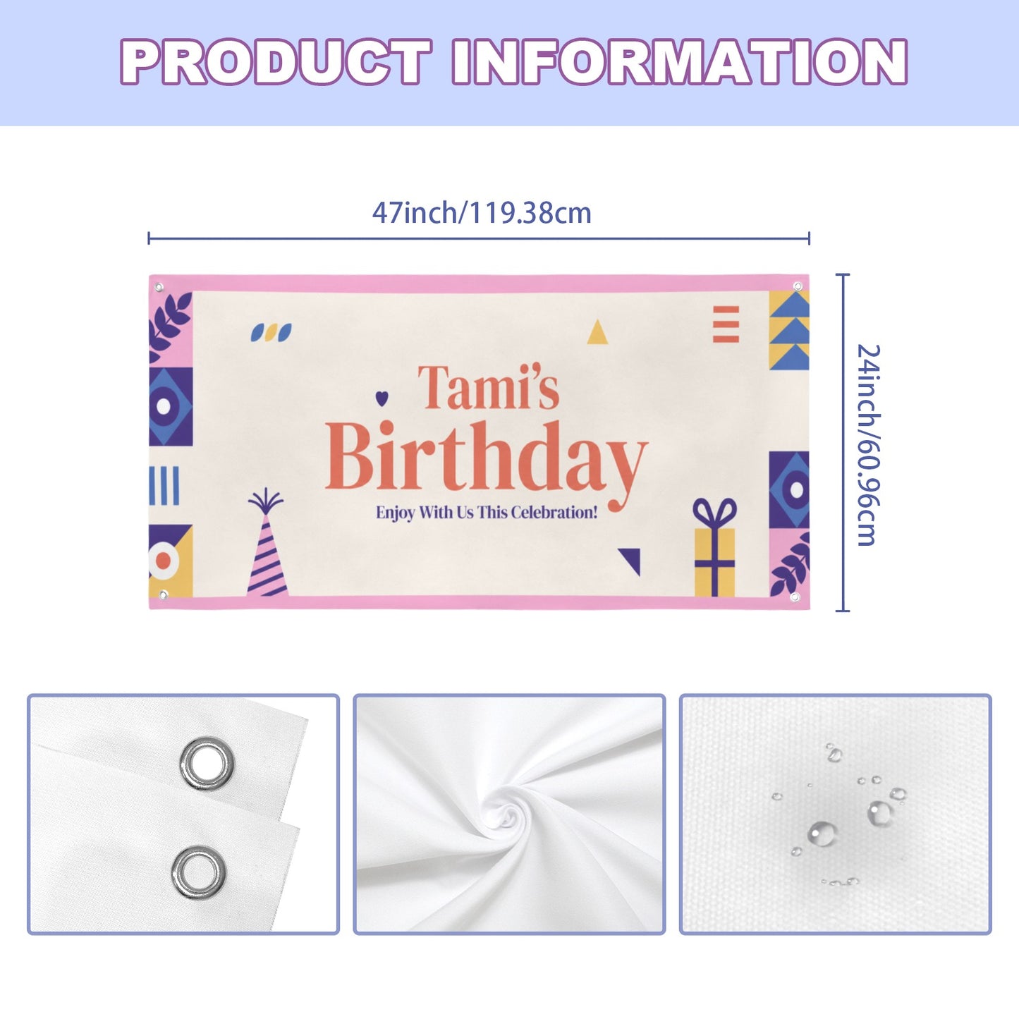 Individuelles Banner mit eigenem Motiv | 47×24 Zoll
