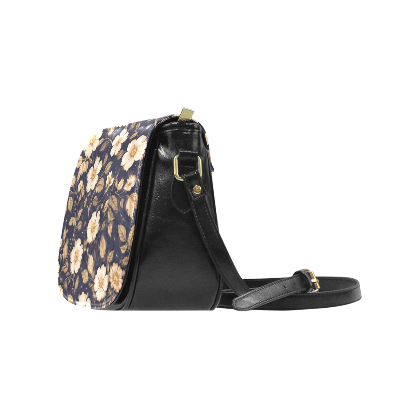 Saddle Bag mit floralem Muster – Crossbody Tasche aus PU-Leder