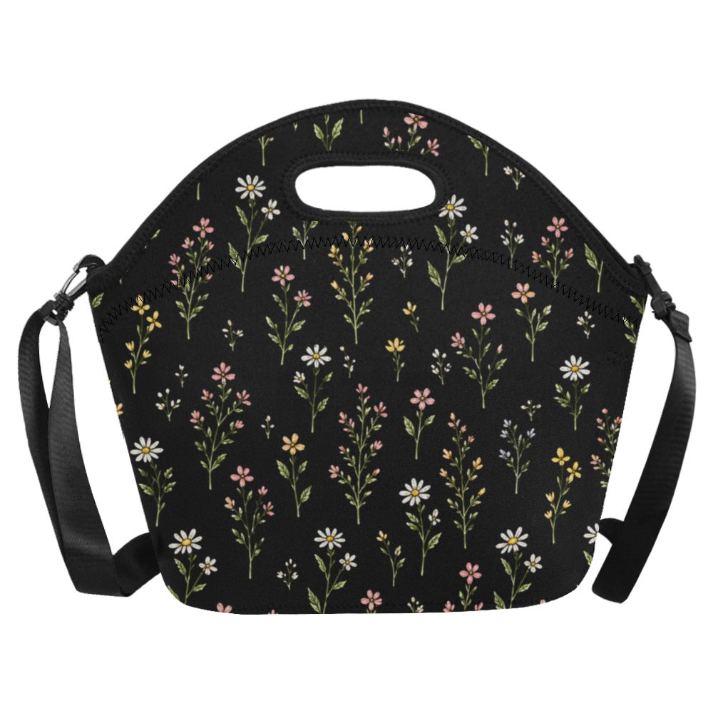 Blumige Neopren-Lunchtasche – Groß & Isolierend