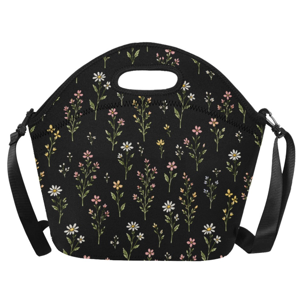 Blumige Neopren-Lunchtasche – Groß & Isolierend