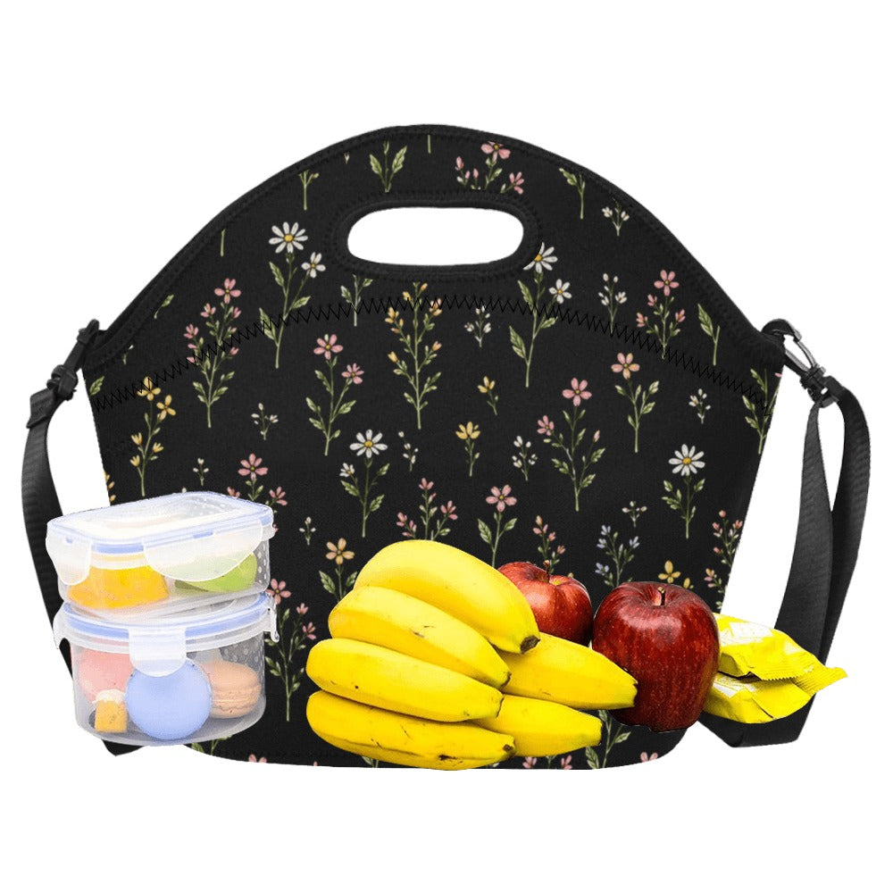 Blumige Neopren-Lunchtasche – Groß & Isolierend