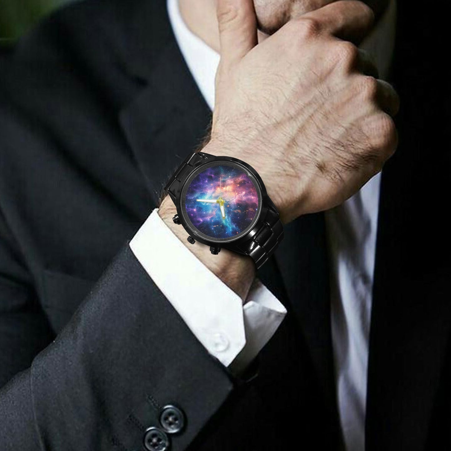 Personalisierte Herrenarmbanduhr aus Edelstahl