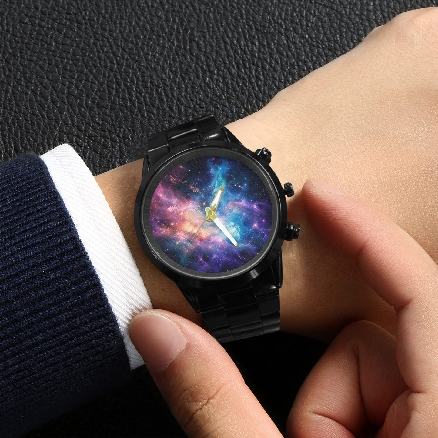 Personalisierte Herrenarmbanduhr aus Edelstahl