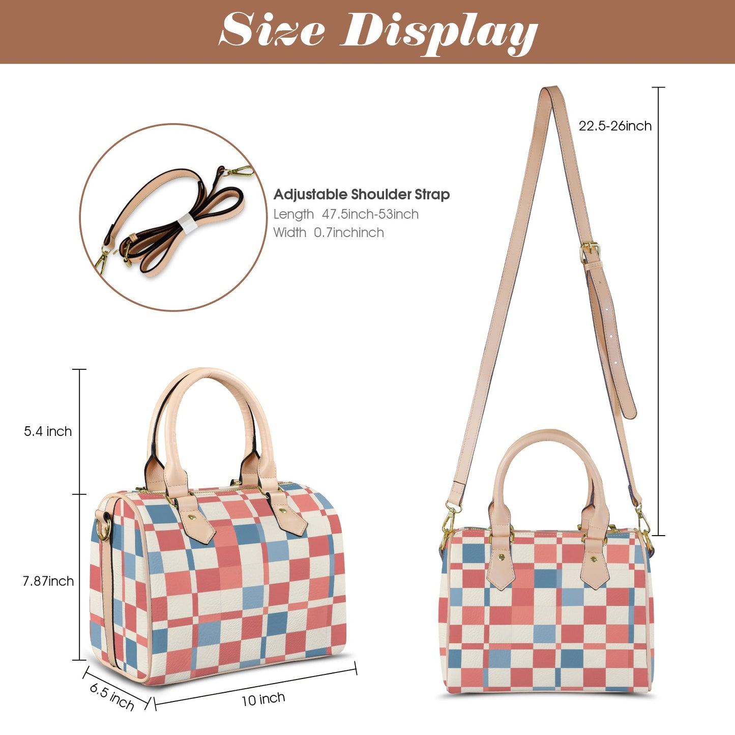 Damen Handtasche mit Karomuster