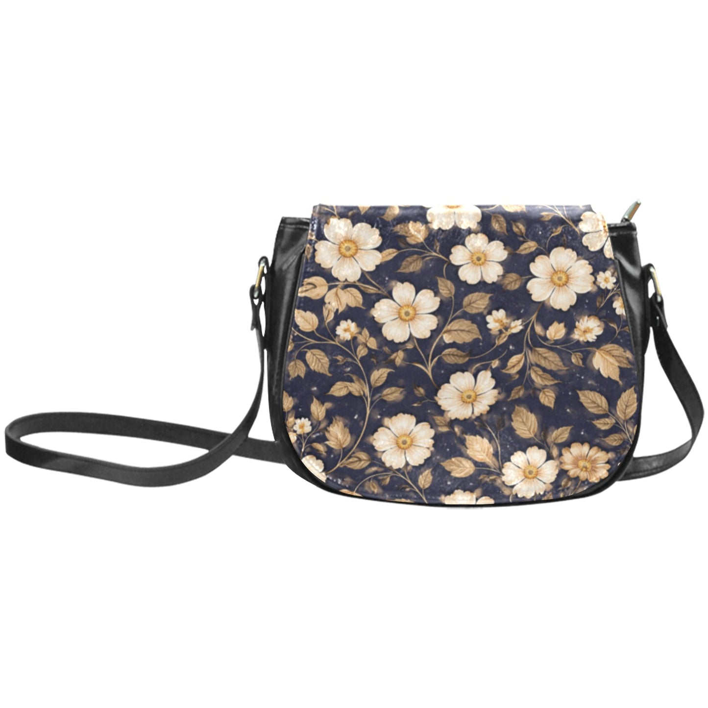 Saddle Bag mit floralem Muster – Crossbody Tasche aus PU-Leder