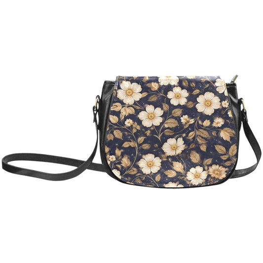 Saddle Bag mit floralem Muster – Crossbody Tasche aus PU-Leder