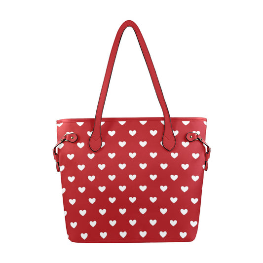 Damen Schultertasche mit Herzmuster