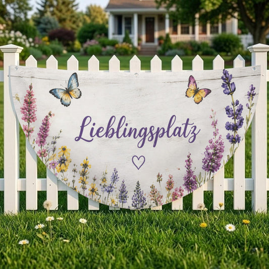 Lieblingsplatz Dekoflagge im Landhausstil