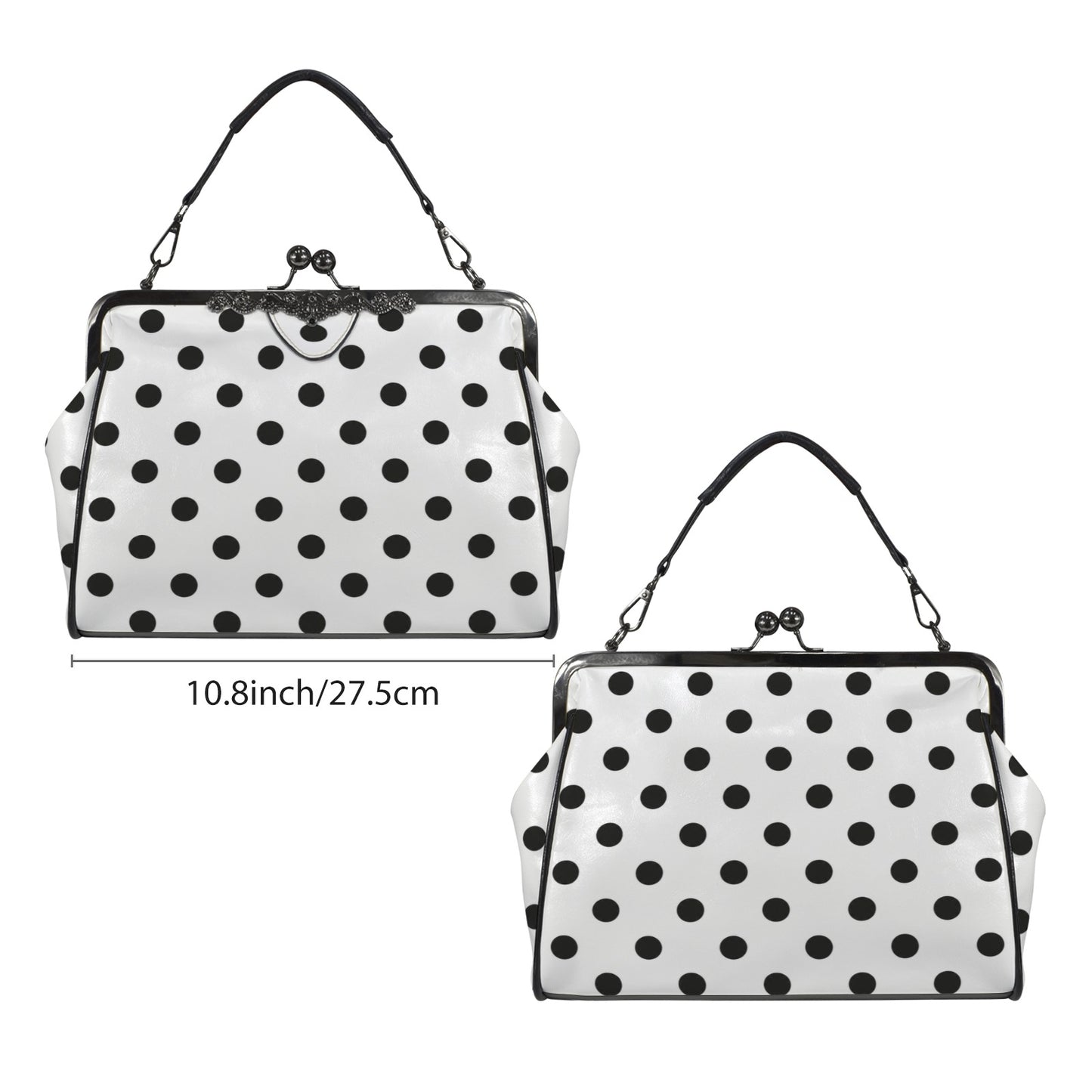 Kisslock Umhängetasche mit Punkten – Vintage & Elegant