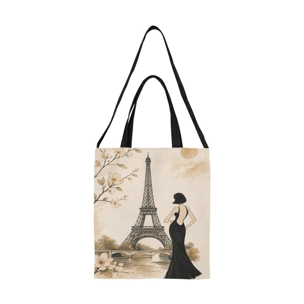 Damen Canvas-Tragetasche mit Paris-Motiv (Mittel)