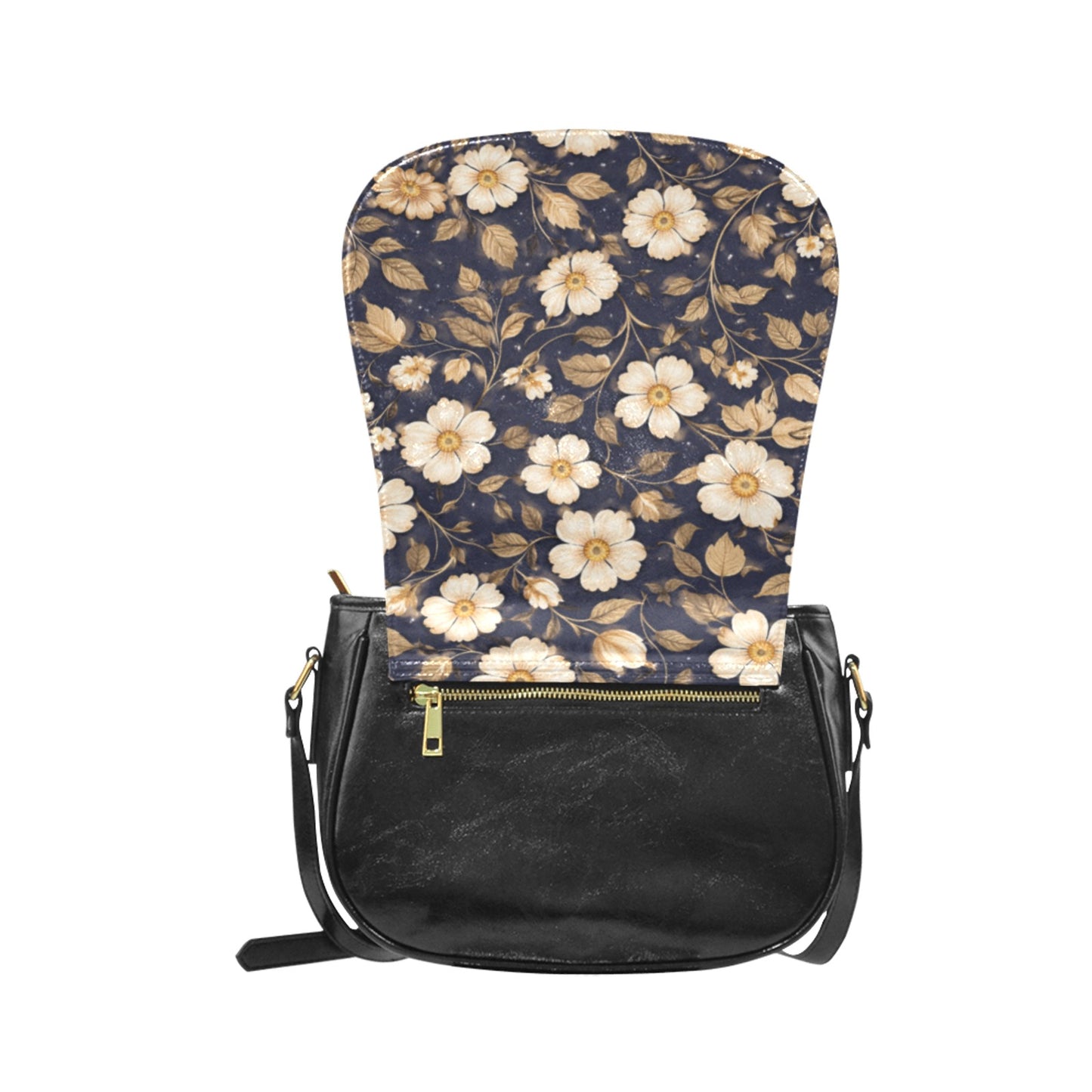 Saddle Bag mit floralem Muster – Crossbody Tasche aus PU-Leder