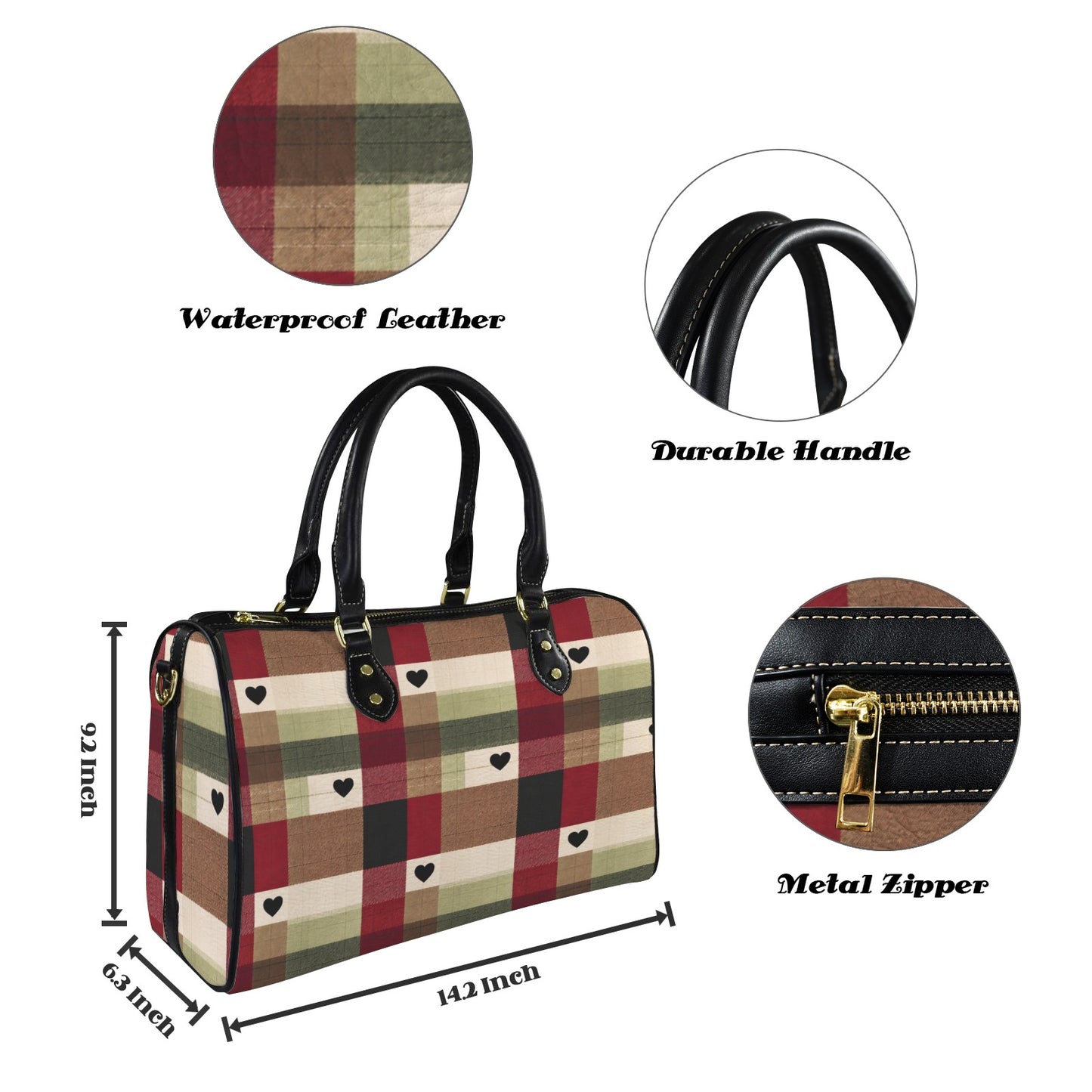 Kleine Reisetasche mit Karomuster – Stilvoll & Vielseitig