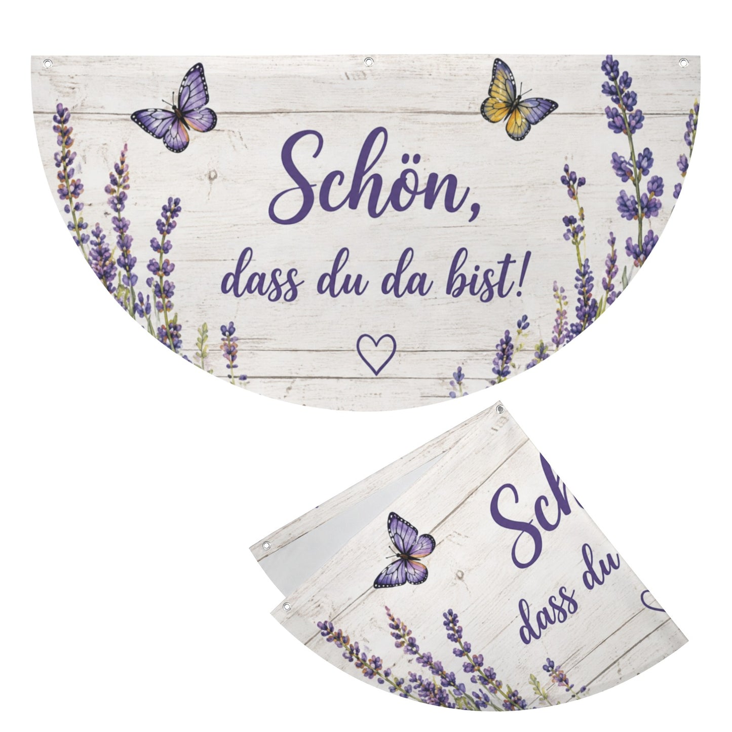 Lavendel Willkommen Halbkreisflagge