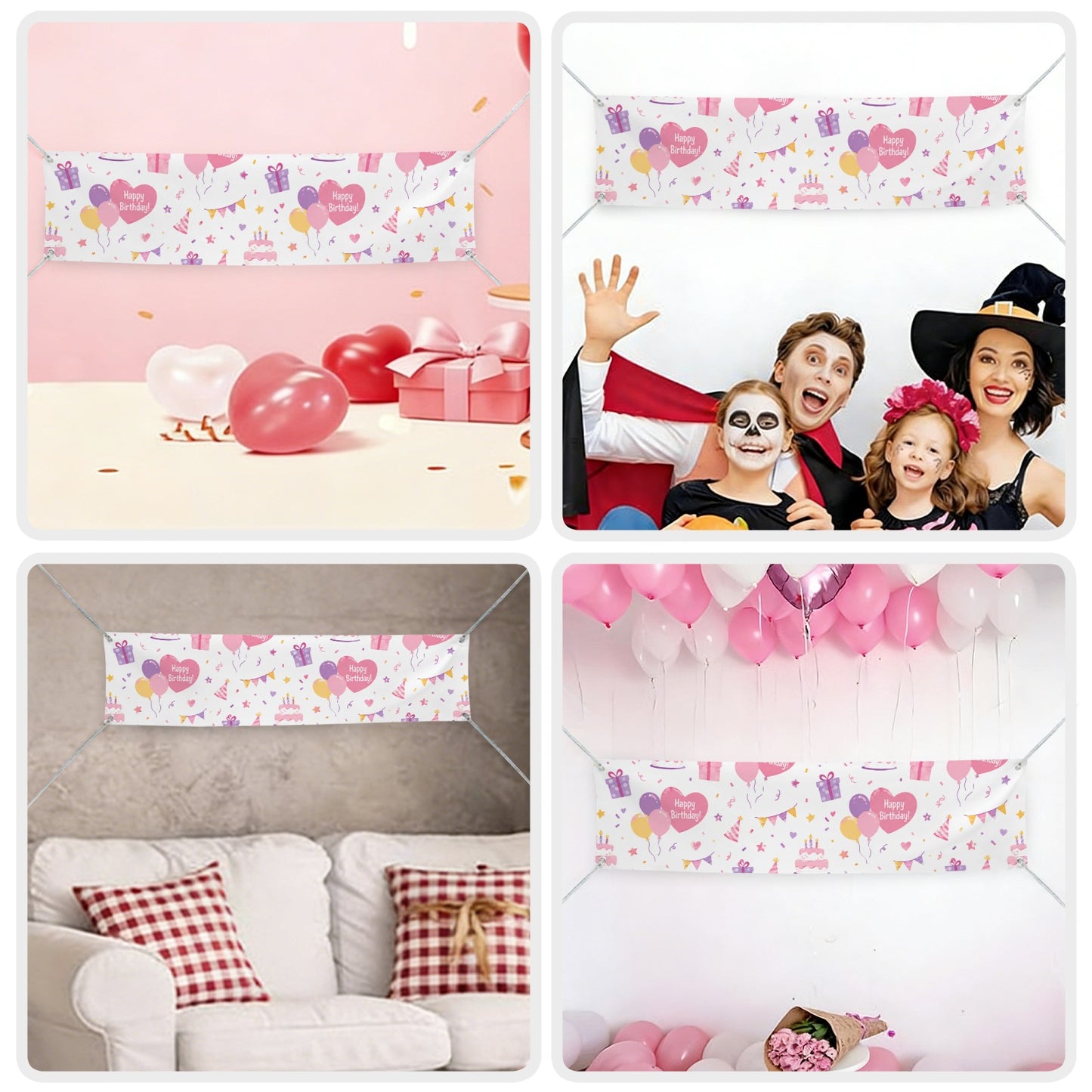 Herz Banner für Geburtstage und Partys | 47×12 Zoll