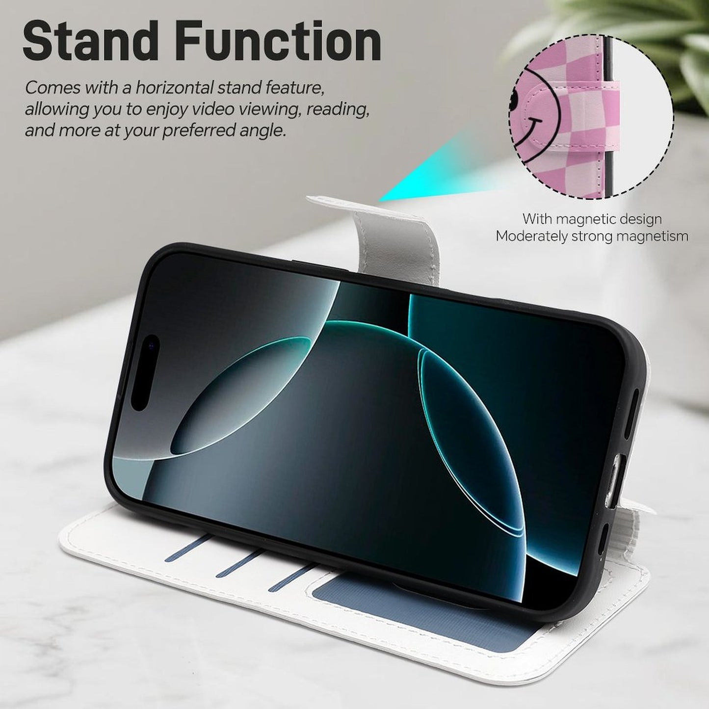 iPhone 16 Pro – Klapphülle mit Kartenfächern und Standfunktion