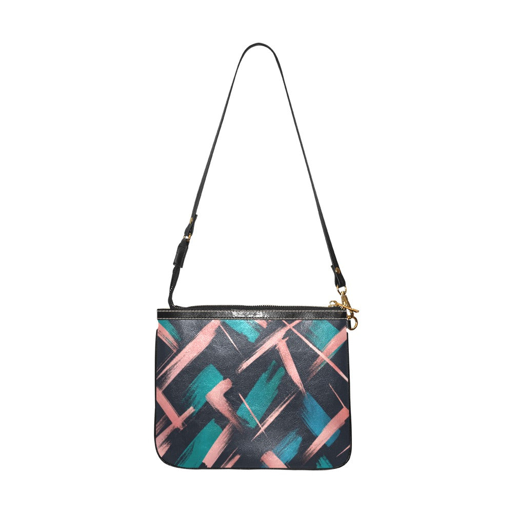 Kleine Schultertasche mit Muster (PU-Leder)