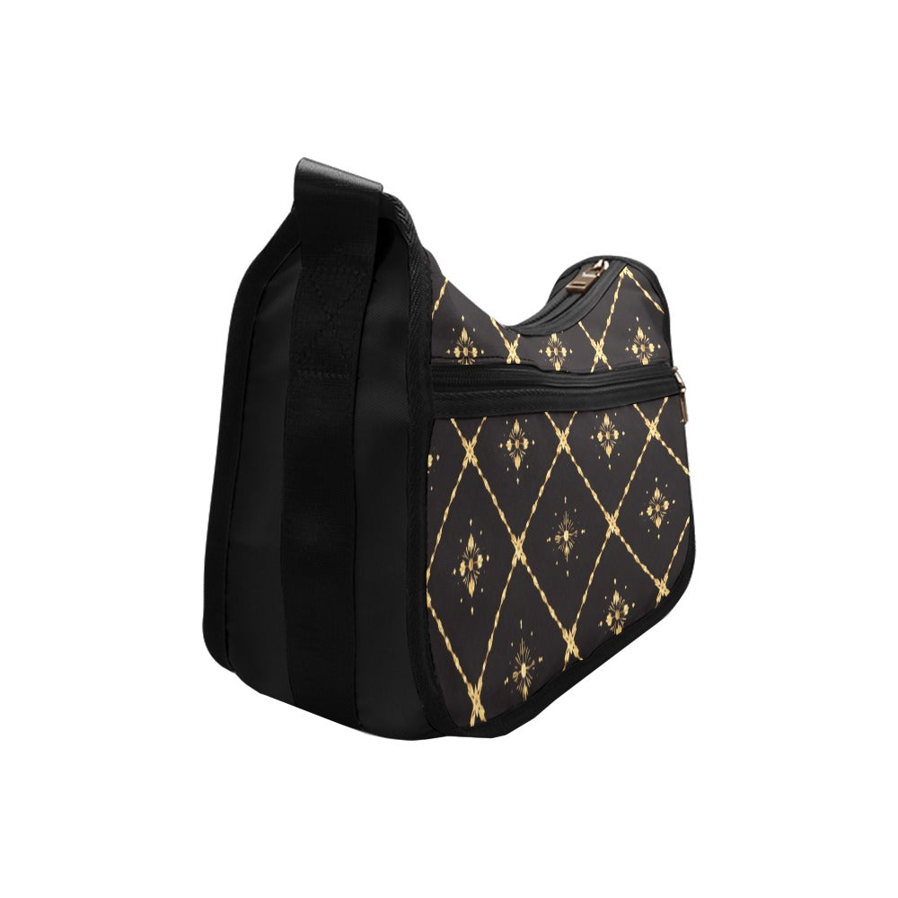 Damen Schultertasche mit elegantem Goldmuster