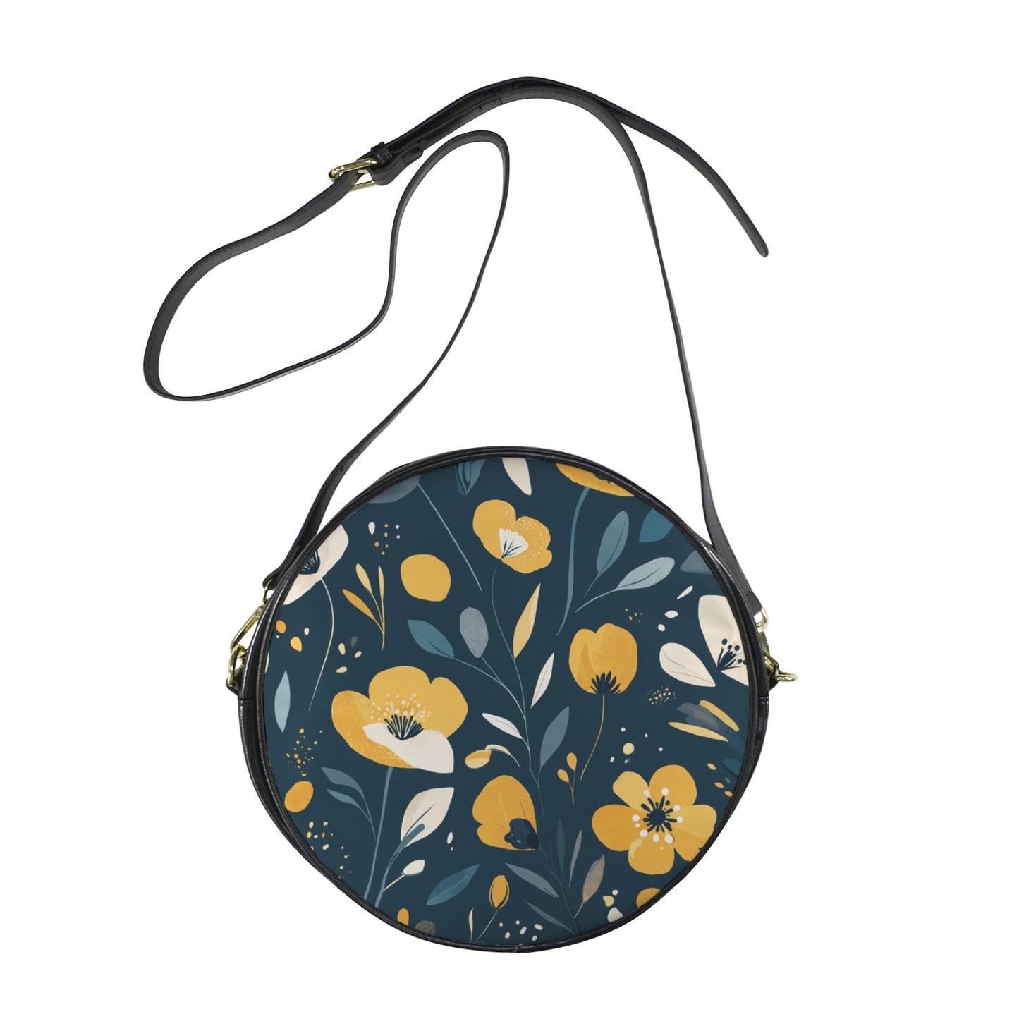 Runde Umhängetasche – Blumenmuster