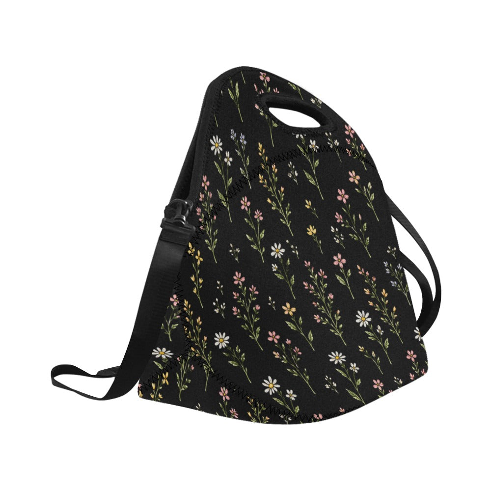 Blumige Neopren-Lunchtasche – Groß & Isolierend